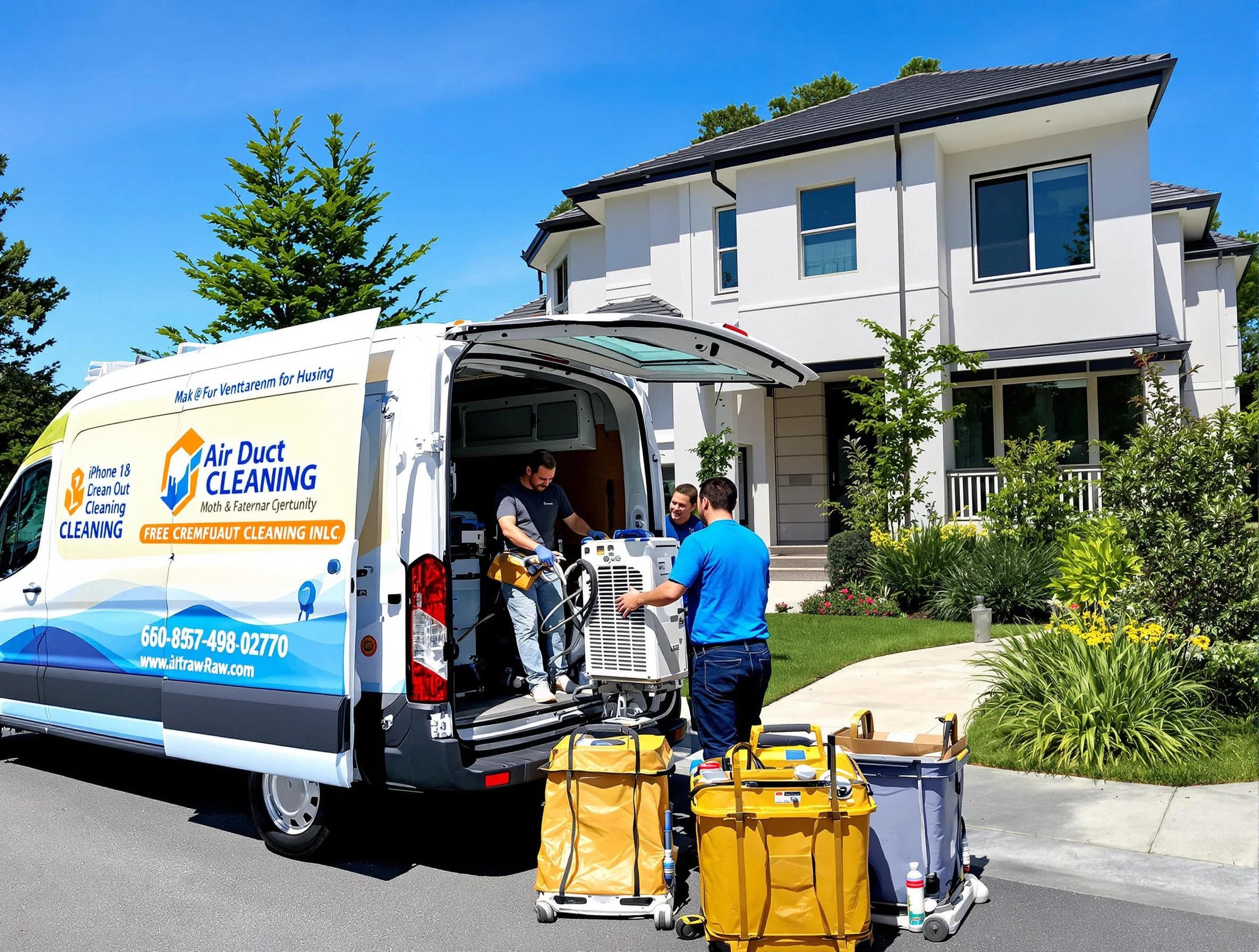 Riverside Air Duct Cleaning technician performing professional air duct cleaning in Riverside