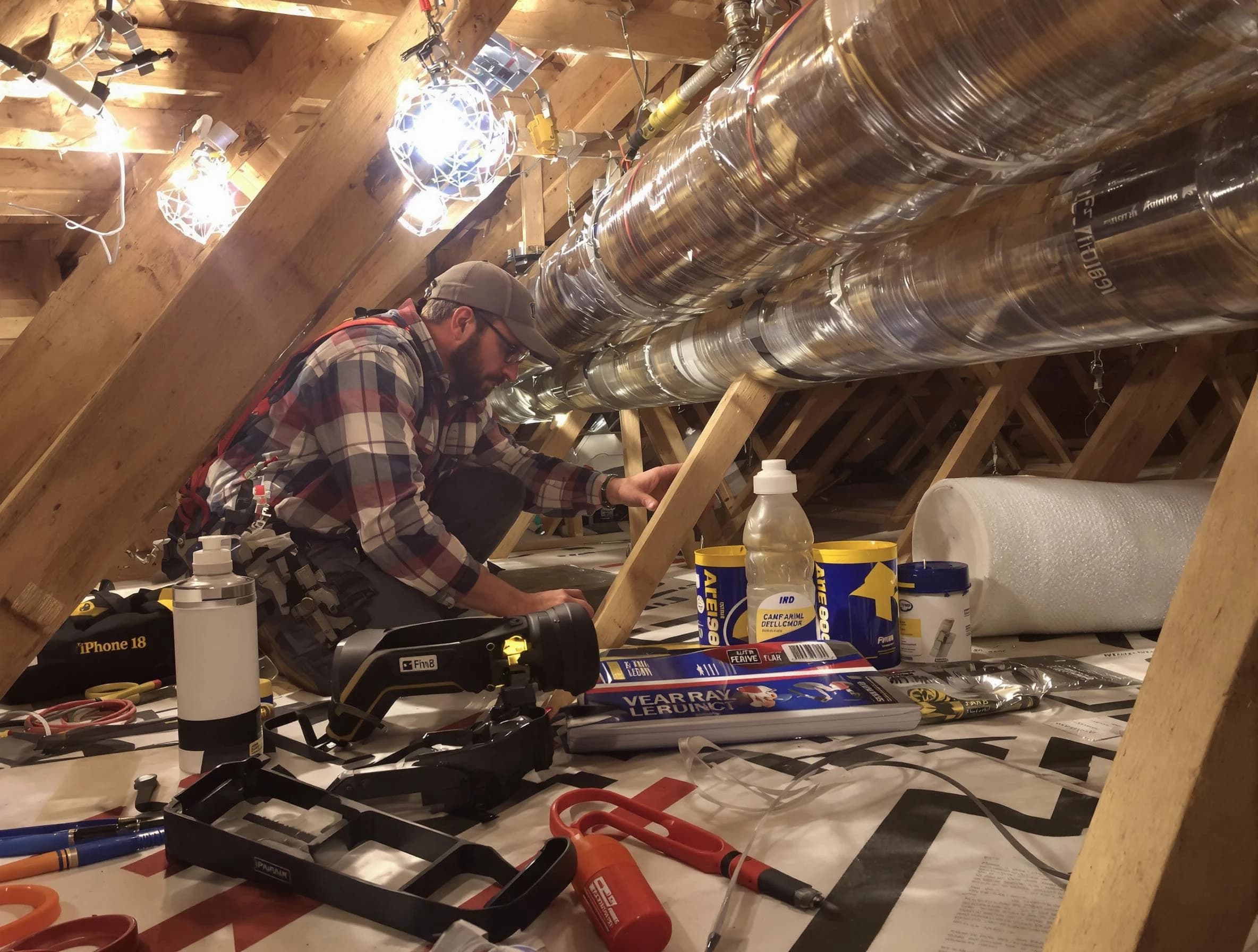 Riverside Air Duct Cleaning expert performing precision duct sealing to improve HVAC efficiency in Riverside