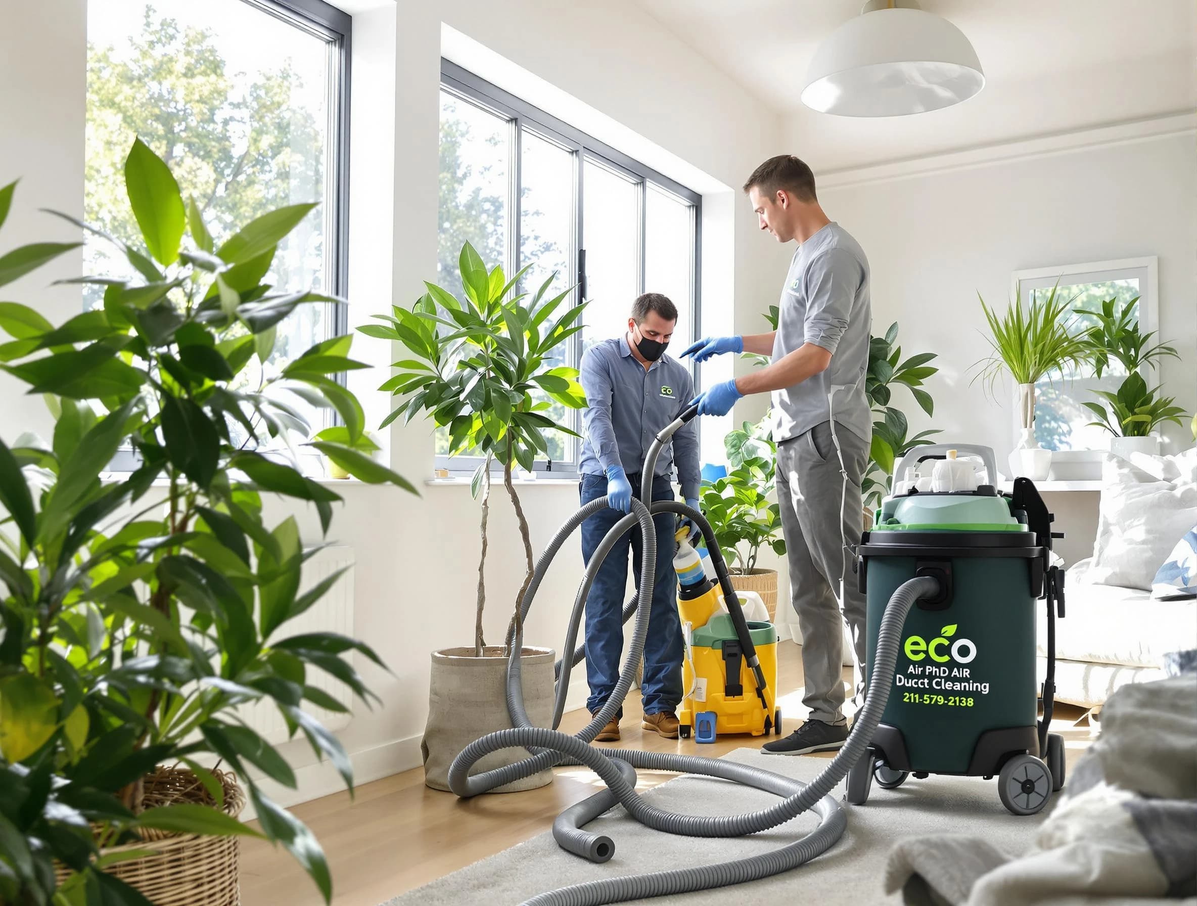 Riverside Air Duct Cleaning technician performing eco-friendly duct cleaning using sustainable methods in Riverside