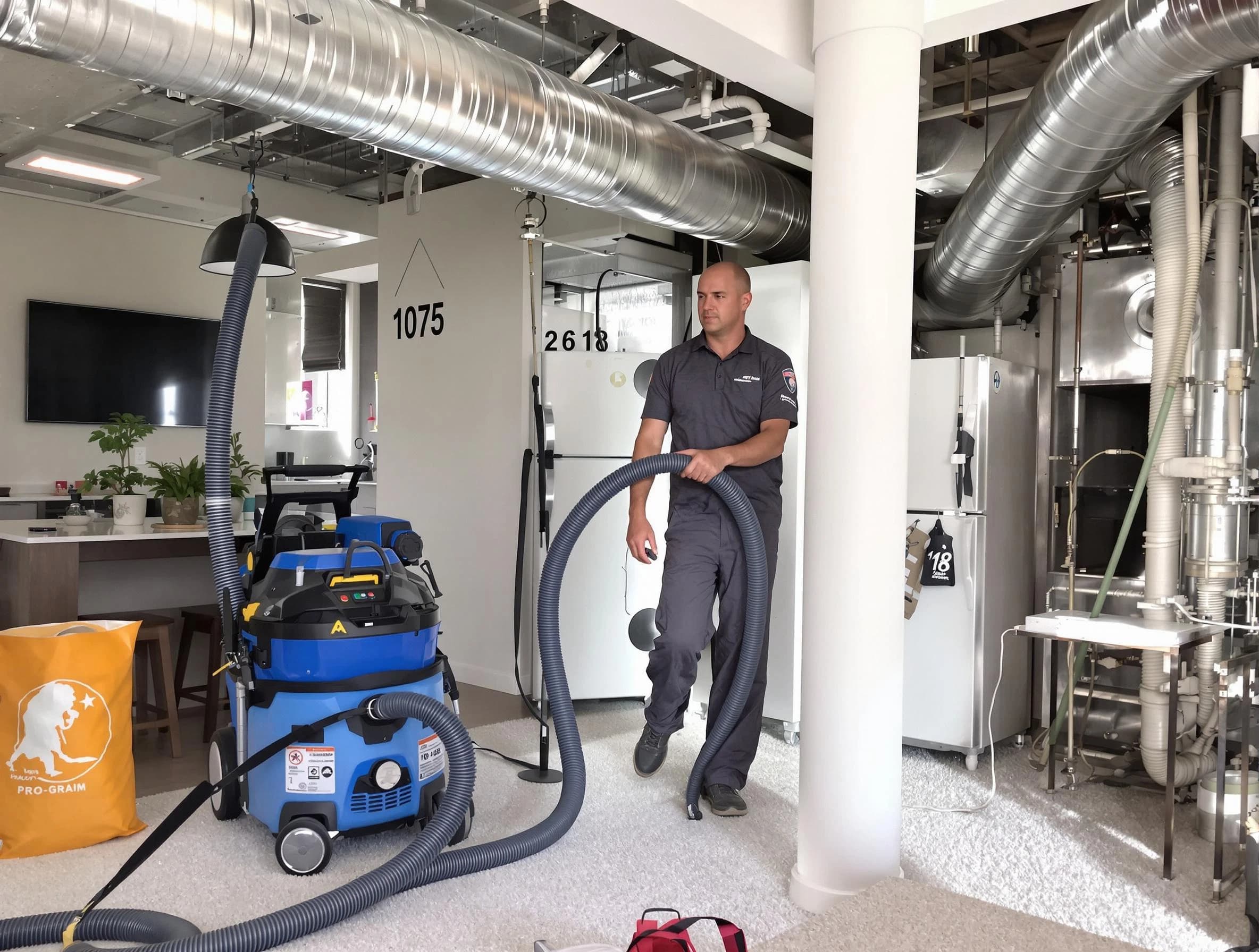 Riverside Air Duct Cleaning expert performing detailed indoor duct cleaning for improved air quality in Riverside