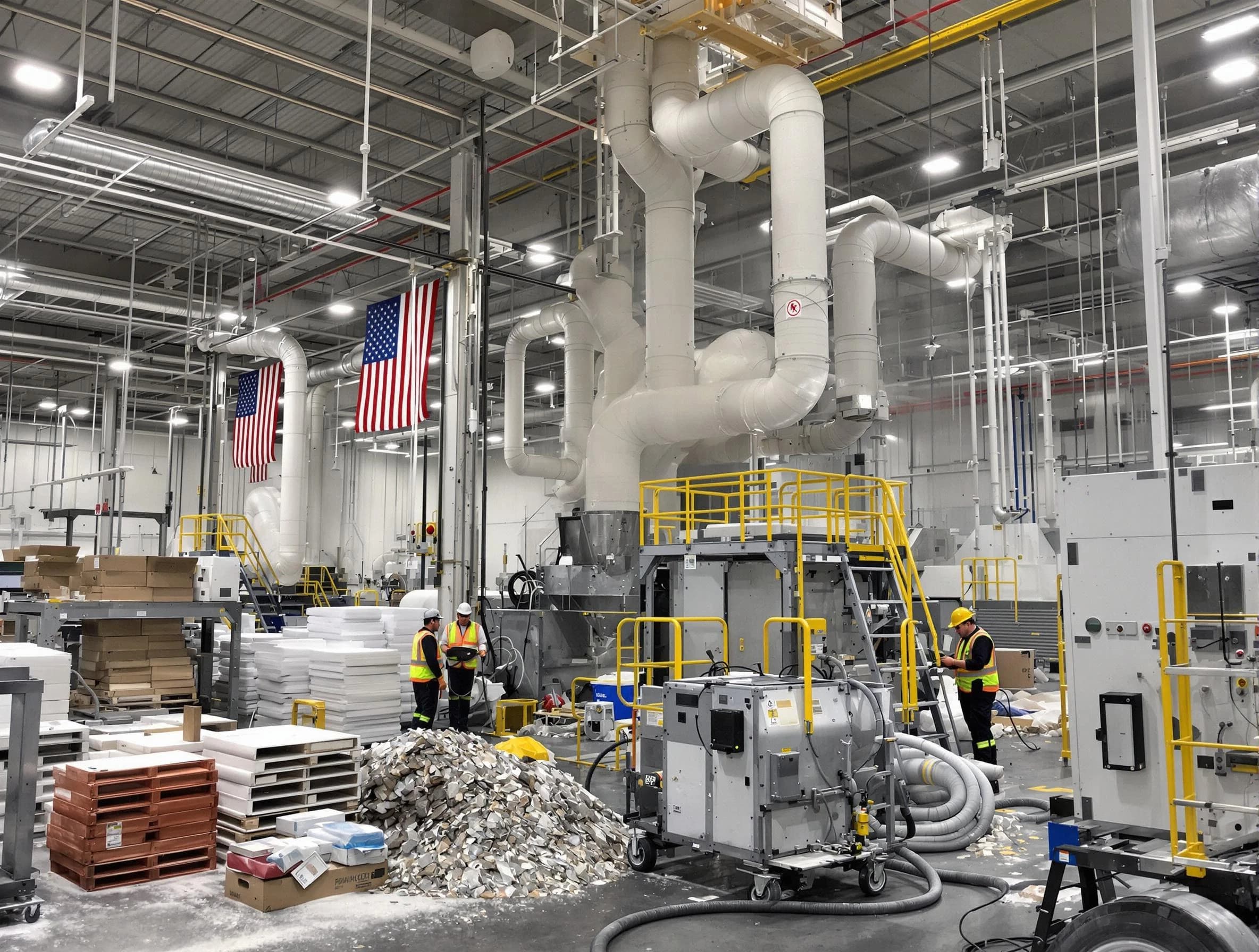 Riverside Air Duct Cleaning team performing large-scale industrial duct cleaning at a commercial facility in Riverside