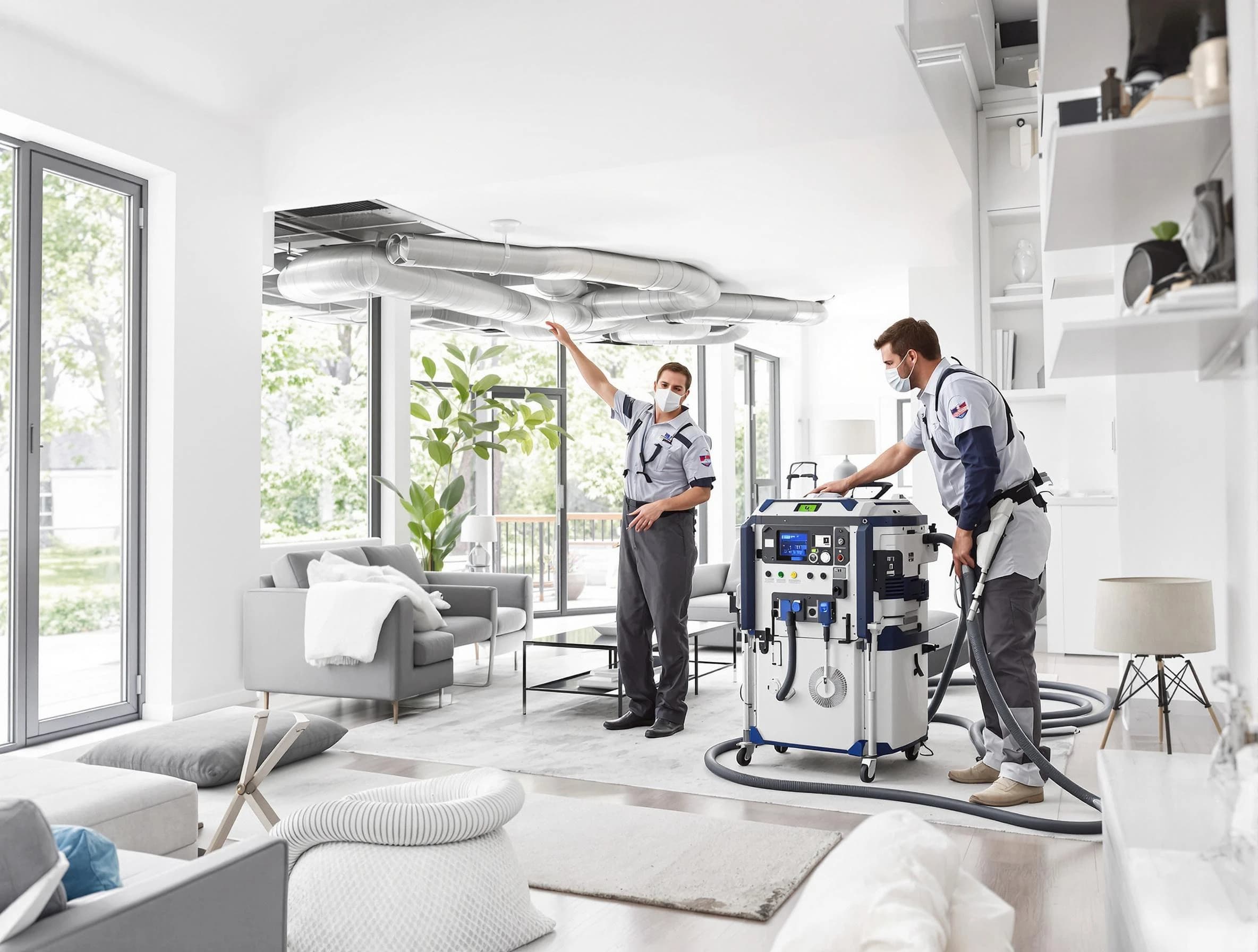 Riverside Air Duct Cleaning professional conducting pure air duct cleaning with state-of-the-art equipment in Riverside